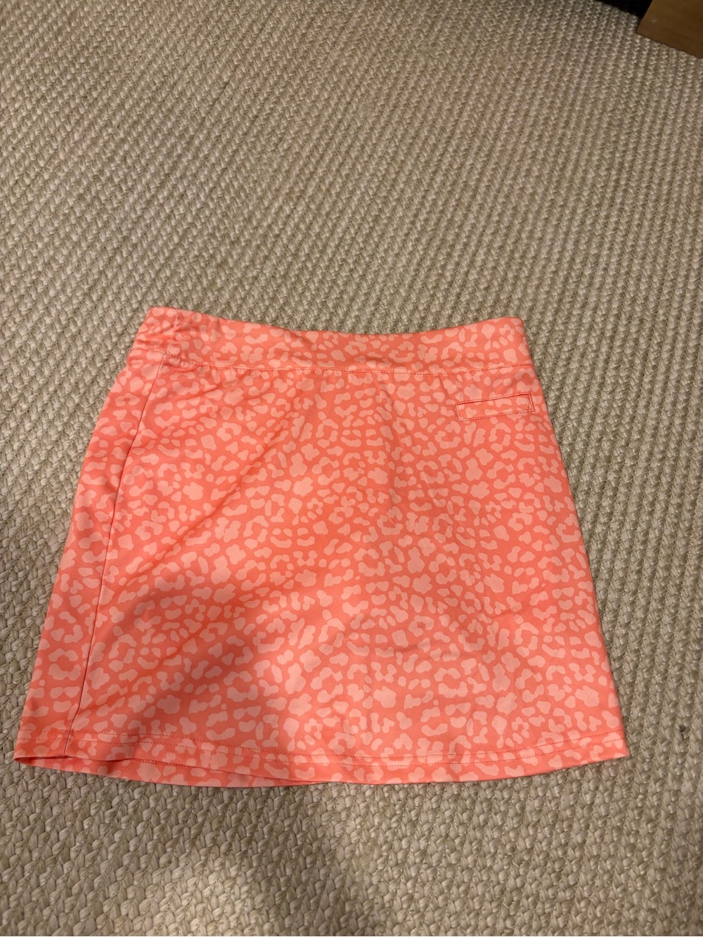 Pebble Beach Coral Animal-Print Mini Skirt